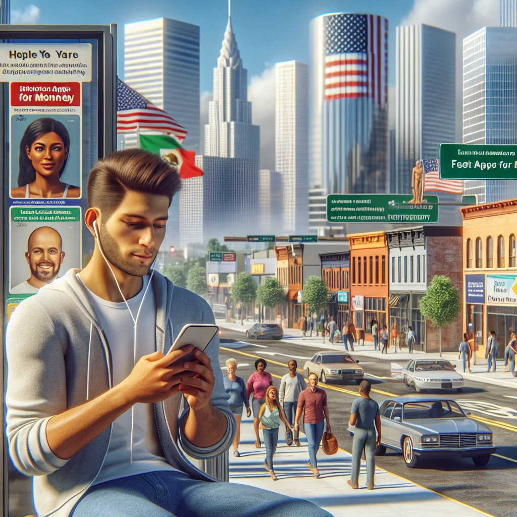 Smartphone displaying feet apps for money with cash icons and user profiles on screen
