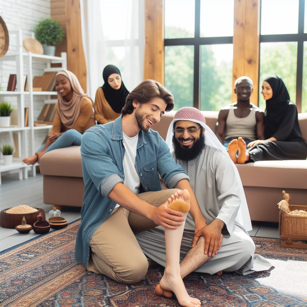Man admiring his wife's feet, expressing affection and intimacy, i love my wifes feet