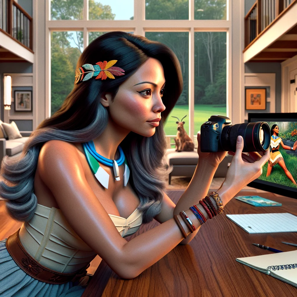 Animated depiction of Pocahontas feet walking barefoot on grass in a natural outdoor setting